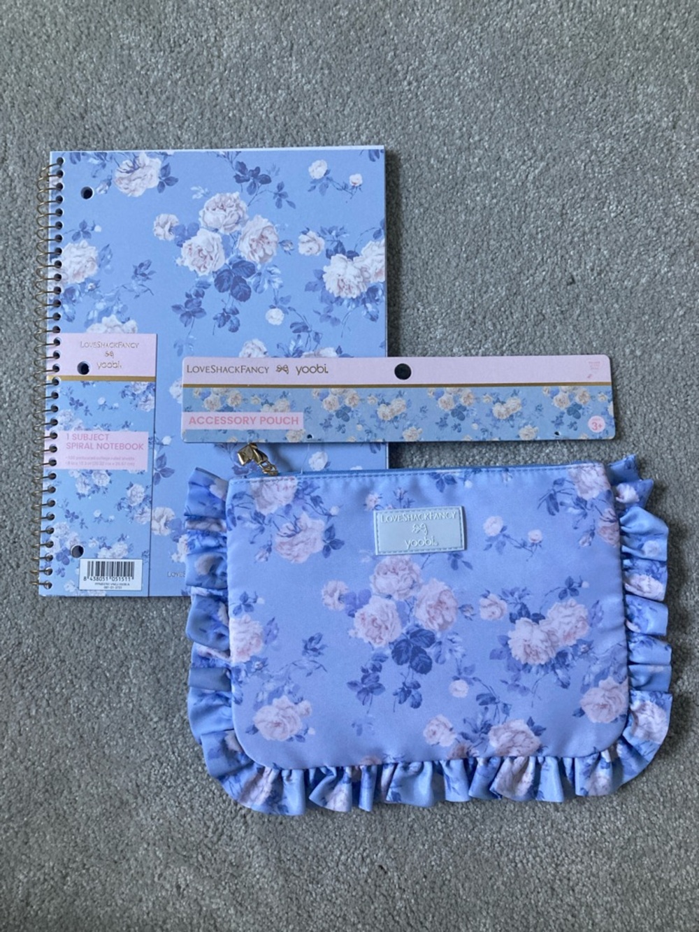 IN-HAND | LoveShackFancy x Target Yoobi Spiral Notebook & Ruffled Pencil Case